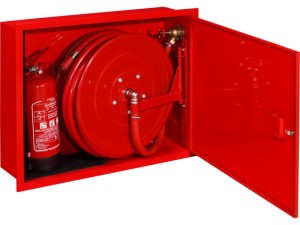 Hydrant DN 25 z wężem 20mb. WNĘKOWY z miejscem na gaśnicę z boku hydrantu 