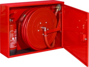 Hydrant DN 25 z wężem 30mb. ZAWIESZANY z miejscem na gaśnicę z boku hydrantu