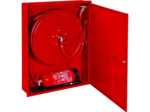 Hydrant DN 25 z wężem 30mb. WNĘKOWY SMUKŁY z mejscem na gaśnicę pod hydrantem 