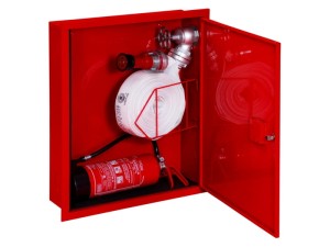 Hydrant DN 52 z wężem 15mb. WNĘKOWY z miejscem na gaśnicę pod hydrantem  