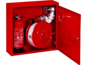 Hydrant DN 52 z wężem 20mb. ZAWIESZANY z miejscem na gaśnicę z boku hydrantu