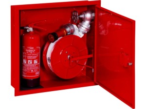 Hydrant DN 52 z wężem 20mb. WNĘKOWY z miejscem na gaśnicę z boku hydrantu 