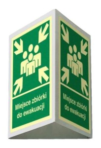 Znak przestrzenny Miejsce zbiórki do ewakuacji 20x27