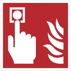 Znak ALARM POŻAROWY ROP płyta nieświecąca 