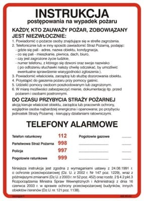 instrukcja alarmowania